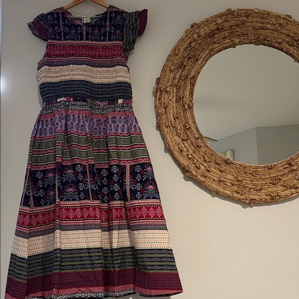 LÉA Floral Striped Ruffle Dress - Picture 7 of 11